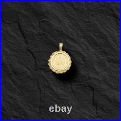 925Sterling Silver COIN PENDANT with a MEXICAN DOS PESOS Pendant Yellow Gold FN
