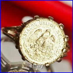 925 Sterling Silver Beauty Charm Beautiful Coin Band Ring Yellow Gold Finish
