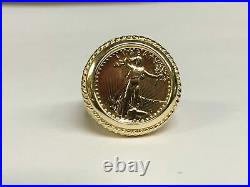 925 Sterling Silver Without Stone US LIBERTY COIN Charm Ring Yellow Gold Finish