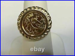 925 Sterling Silver Yellow Gold Finish CHINESE PANDA BEAR COIN Beauty Ring