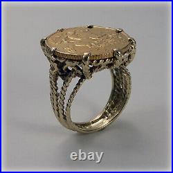 9ct Gold Coin Ring with George V 1915 Half Sovereign