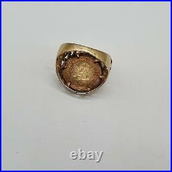 9ct Gold Maximiliano Coin Ring Sovereign Style Size K