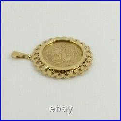 9ct Gold Pendant George & the Dragon Disc'Coin' design Hallmarked with gift box