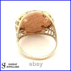 9ct YELLOW GOLD HALF SOVEREIGN RING CLASSIC St George Coin Dragon Slayer 375