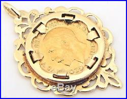 9ct Yellow Gold Mount With 22ct George V Half Sovereign 1911 Coin Pendant UK