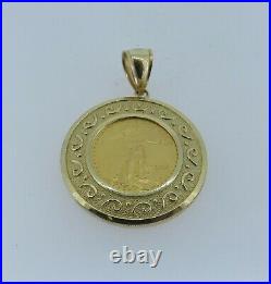 AE 14k Yellow Gold Bezel Pendant With2009 1/10 Oz. Gold Eagle Coin 6.07 Grams