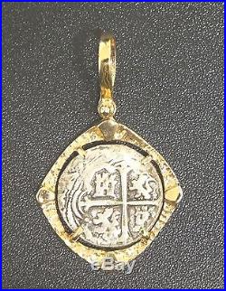 ATOCHA Coin Nugget Pendant 14K Yellow Gold Sunken Treaure Shipwreck Coin Jewelry
