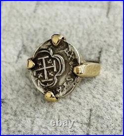 ATOCHA Coin Ring 14K Yellow Gold Treasure Coin Jewelry Black Friday Deal Silver