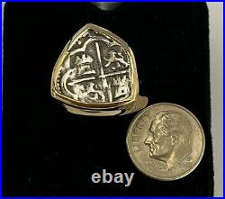 ATOCHA Coin Ring Mens Ladies 14K Yellow Gold Sunken Treasure Shipwreck Jewelry