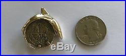 ATOCHA Coin Shark Pendant 14k Gold Sunken Treasure Shipwreck Coin Jewelry