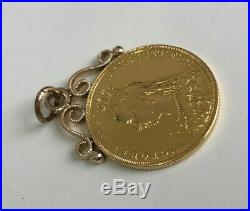 A 22k gold 1889 full Sovereign Coin Pendant / Charm 8.80g