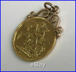 A 22k gold 1889 full Sovereign Coin Pendant / Charm 8.80g