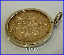 A 22k gold 1892 Half Sovereign Coin in 9ct gold Pendant / Charm 5.0g