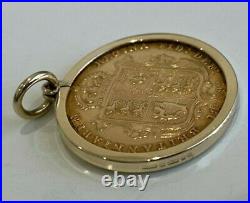 A 22k gold 1892 Half Sovereign Coin in 9ct gold Pendant / Charm 5.0g