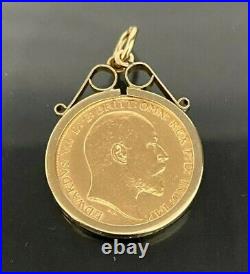 A 22k gold 1904 Half Sovereign Coin in 9CT gold Mount Pendant