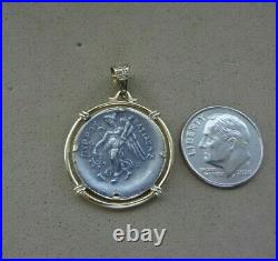 Alexander The Great Coin Set In 14k Yellow Gold Bezel