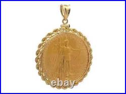 American Eagle Coin Shape Bezel Set Fancy Women's Pendant 14k Yellow Gold Plated