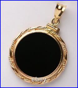 American Eagle Coin Shape Bezel Set Men's/Women's Pendant 14k Yellow Gold Plated