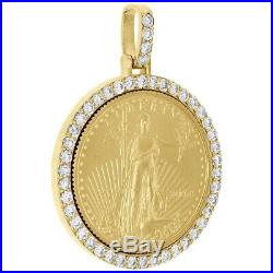 American Eagle Liberty Coin Round Diamond Mounting Pendant 14K Yellow Gold Over