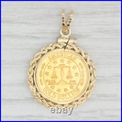 American Eagle Scales Gold Bullion 20 Coin Shape Pendant 14k Yellow Gold Plated