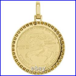 American Libery Eagle Coin Diamond Mounting Pendant In 10k Yellow Gold Over 1.4