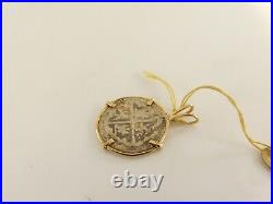 Ancient Coin Pendant Sterling Silver & 14kt Yellow Gold