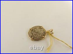 Ancient Coin Pendant Sterling Silver & 14kt Yellow Gold