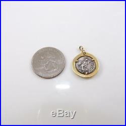 Ancient Roman Augustus Coin with 14K Yellow Gold Pendant QXL9