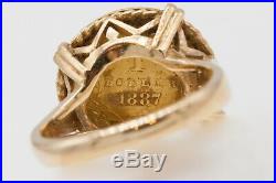 Antique 1887 Genuine US $1 INDIAN Gold COIN 22k 14k Ladies Ring