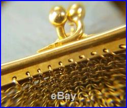 Antique 18K solid Yellow Gold Purse- Coins & Trinkets. Cira 1840 Eagle Hallmark