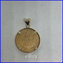 Antique France 1893A 20 Francs gold coin pendant lucky angel rooster 14k yellow