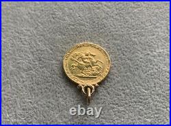 Antique King George III 1820 Full Sovereign Coin Pendant. Beautiful 22ct Gold