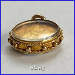 Antique Victorian 1838 Fourpence Groat Coin 9ct Gold Fob Pendant