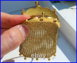 Antique Vintage Victorian 14 Karat Yellow Gold Fringe Mesh Coin Purse Jewelry
