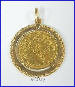 Arabian Coin Pendant Pre-Owned 22ct Coin in 18ct Yellow Gold Frame 10.93 Grams