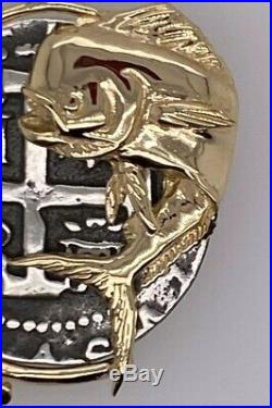 Atocha Coin Mahi Mahi Fish Charm Pendant Rod Reel 14K Gold Sport Jewelry
