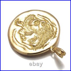 Auth PIAGET Pendant Hans Erni Coin 18K 750 Yellow Gold