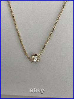 Authentic 18kt YELLOW Gold Diamond 0.16 ct 3 Station Necklace by Roberto Coin