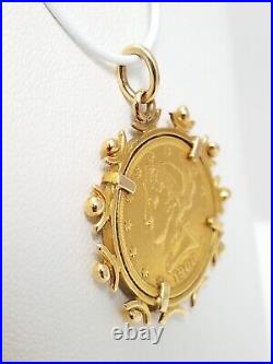 Authentic 1900 $5 90% Gold USA Coin 14k Pendant (8311)