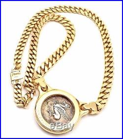 Authentic! Bvlgari Bulgari 18k Yellow Gold Ancient Silver Coin Link Necklace