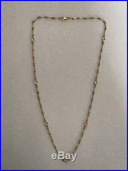 Authentic Dog-Bone 7 Station diamond18 Yellow gold, Necklace-Roberto Coin