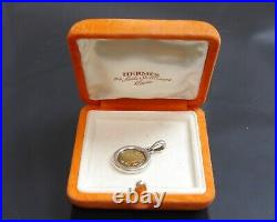 Authentic HERMES Necklace top coin serie Yellow Gold #2412