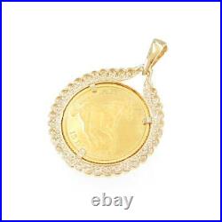 Authentic K18YELLOW GOLD (frame) Coin Pendant #260-004-386-7424