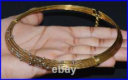 Authentic Roberto Coin 750 18K Solid Gold Station Beaded Collar Omega Necklace