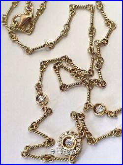 Authentic Roberto Coin Dog-Bone Chain 18K Yellow Gold And Diamond Necklace