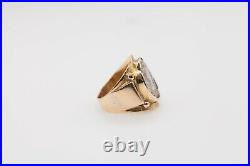 BAKARAT Beverly Hills $3850 18k Yellow Gold ANCIENT COIN Band Ring 13g RARE