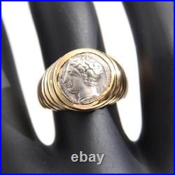 BVLGARI Monete ancient coin ring yellow gold 750YG #004