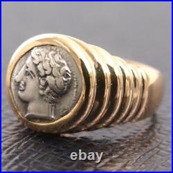 BVLGARI Monete ancient coin ring yellow gold 750YG #004