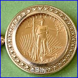 Beautiful 14k 22k Yellow Gold American Eagle Coin Bezel Bracelet