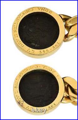 Bulgari Ruby Ancient Coin 18 Karat Yellow Gold Monete Drop Vintage Earrings